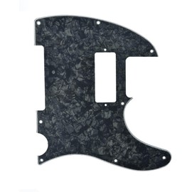 Dopro Tele Guitar Pickguard Scratch Plate with Mini Humbucker Pickup Hole for USA/Mexican FD Telecaster Black Pearl