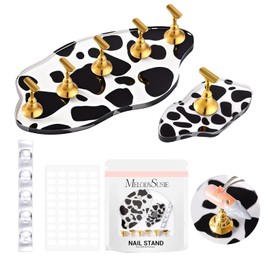MelodySusie Soporte Para Uñas Postizas, Base Magnética Con Diseño De Nube De Lunares Para Exhibir Pinturas, Con Soporte Para Pinceles Y Cinta Adhesiva Reutilizable De Doble Cara Para Salones De Bricol