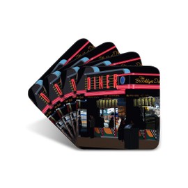New York "Diner" Set of 4 Coasters - American USA Gift by Leslie Gerry