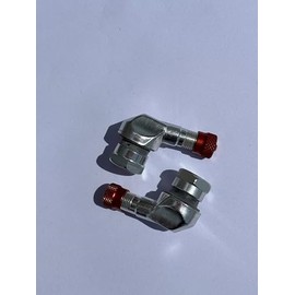 Bridge Port 90 Degree Silver Angled Aluminum Tire Valve Stems(Red Cap). Compatable with Most Major Japanese Manufacturer Motorcycles 11mm
