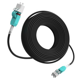 ERSTICKT 15m/49ft Outdoor Armored Fiber Patch Cable, LC to LC OM3/OM4 Multimode Duplex 50/125μm, 10Gb/40Gb/100Gb, Industrial TPU Jacket, Direct Burial, Uniboot, MMF, Fiber Optic Jumper Cord, OD 5mm
