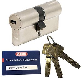 ABUS EC660 Profile Double Cylinder Length (a/b) 30/30 mm (c = 60 mm) with 3 Keys with Security Card