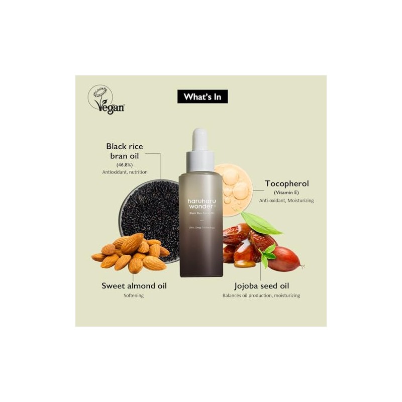 Haruharu WONDER Aceite facial de arroz negro (30 ml)