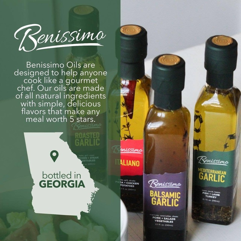 Benissimo Italiano Herb Infused Oil, All Natural, Farm Fresh Herbs,