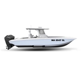 Set for Boat Registration Hull Numbers, 6-Year Outdoor Durability, Waterproof, Weather-Resistant, Durable, Fade-Resistant, Die-Cut, Easy to Apply and Remove, Vinyl Decal Stickers, Made in USA