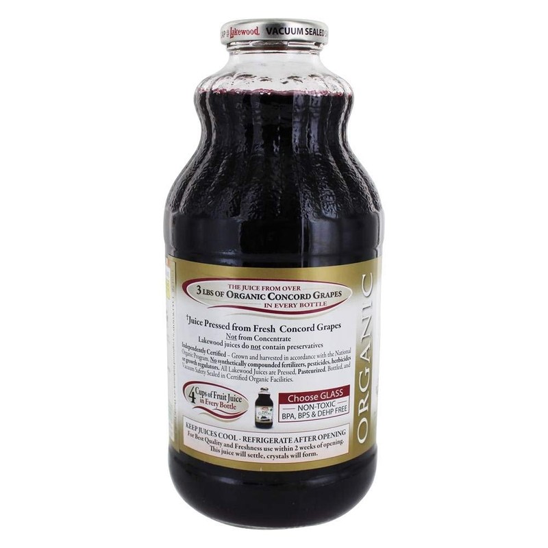 Lakewood Organic Pure Concord Grape Juice, 32 Ounce - 12