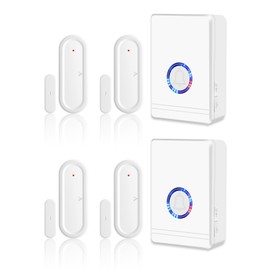 GREENCYCLE Wireless Door Sensor Chime,Door Chime for Business When Entering,Shop Entry Chime System for Home Security Shop Office,600FT Long Range, 48Ringtones5Volume Level,2Plug in Receiver 4Sensor