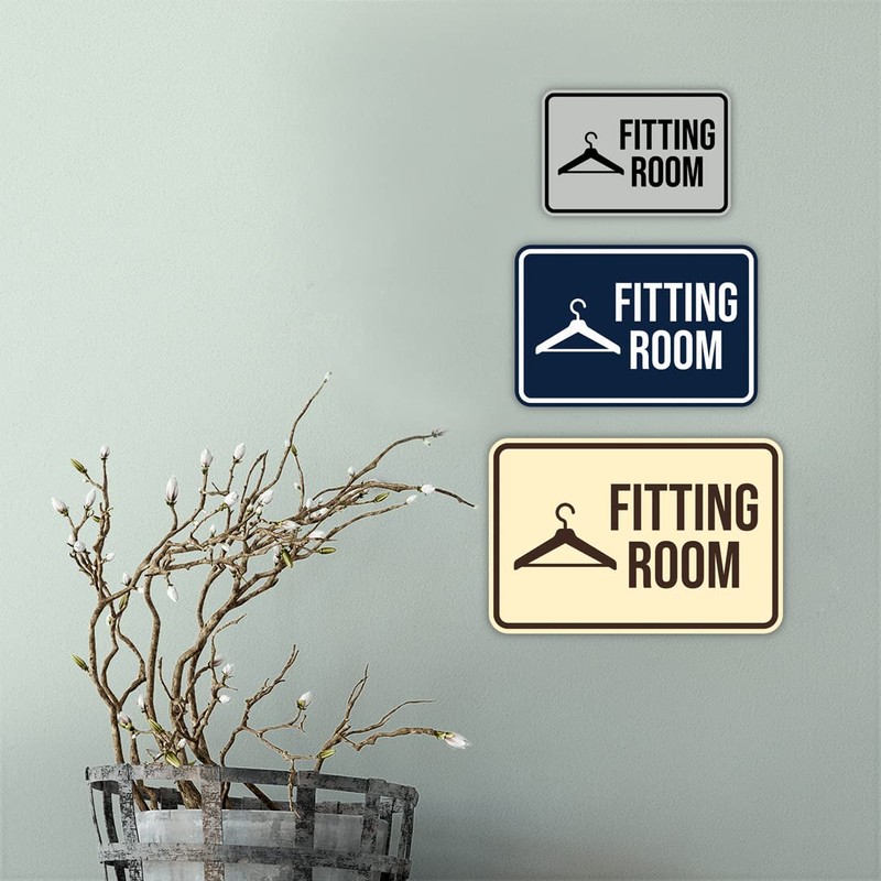 Classic Framed Fitting Room Sign (Blue) - Large