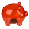 Small Red Clear Plastic Piggy Bank 10cm x 8cm x