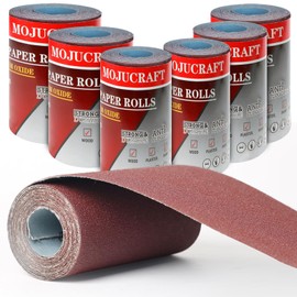Mojucraft 2.5 Metre Sandpaper Roll, Emery Cloth Roll Sandcloth Sandcloth 40/80/120/180/220 Corundum Sandpaper Set for Metal and Wood