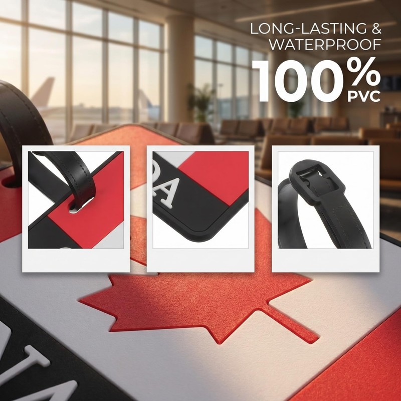 Didiseaon Luggage Labels for Suitcases - 2 Pack Canadian Flag