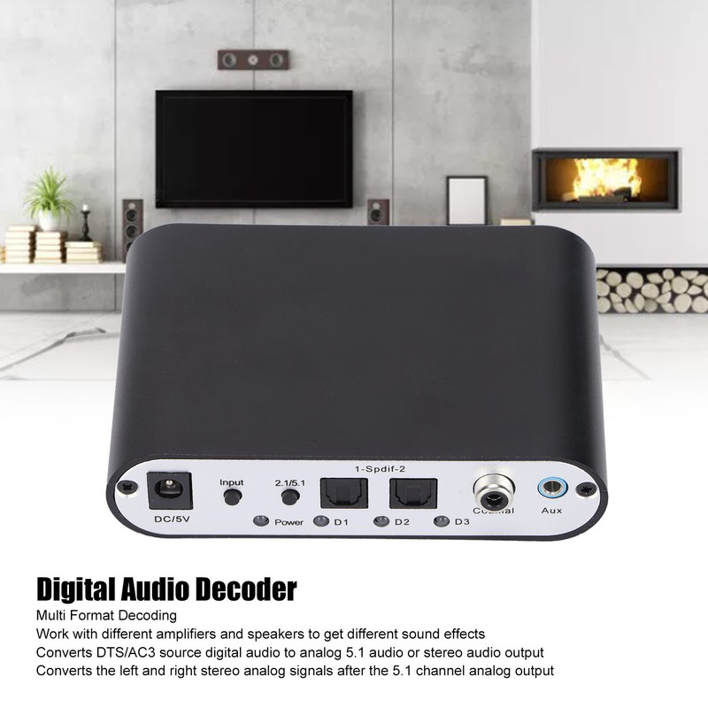 51R Digital Audio Decoder 5.1 Channel to 3.5mm Stereo AUX