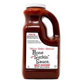 Bone Suckin' Sweet Southern Thick BBQ Sauce, 144 oz Bulk Jug - Gluten-Free, Non-GMO, Kosher, Sauce Sweetened with Cane Sugar & Molasses