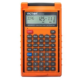 Victor C6000 Advanced Construction Calculator with Protective Case Displays in Fractional or Dimensional Forms Perfect for Carpenters, Renovators,Builders, Contractors, Estimators