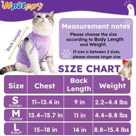 Hpetppy Cat Recovery Suit for Spay Abdominal Wound, Breathable Kitten Onesie for Cats After Surgery, Anti Licking Cat Cone Alternative, Pet Surgery Recovery Shirt-Purple(L)