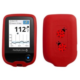 SNK Designed-Ladybug Silicone case for Freestyle Libre 3 Freestyle Libre 2 (Red)