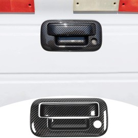 JeCar Tailgate Door Handle Cover Trim Sticker for 2009-2014 Ford F150 (Carbon Fiber Look)