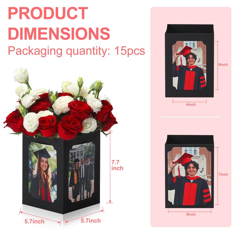 EQOREIIN 15 Pack Graduation Box Centerpieces for Table 6/7 In