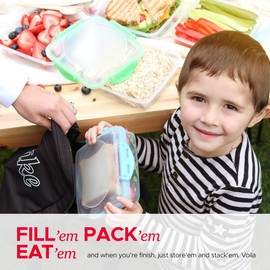 Tafura Kids - Paquete de 3 recipientes para sándwiches, plástico última intervensión de BPA, apto para microondas y lavaplatos, diseñado con tapas aptas para niños