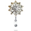 Badge Reel with Golden Sunflower Luxury Golden Sunflower & Crystal