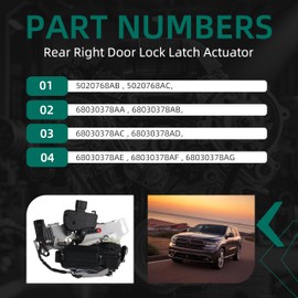 Riyhch Rear Right Door Lock Latch Actuator for Chrysler Town & Country 08-16,for Dodge Grand Caravan 08-20, for Ram C/V 12-15,Rear Right Side Door Lock Latch Actuator OE 5020768AB 5020768AC 68030378AC