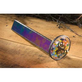 J Devlin Kal 102 Tumble Wheel Kaleidoscope Black Iridescent with Glass Chips