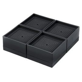 Umelee Anti-Vibration Rubber Washing Machine Dryer Refrigerator Stand Height Adjustable Stackable Vibration Noise Absorption Anti-slip Anti-Scratch Floor 4 Pack (Black)