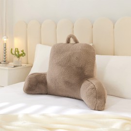 Urban Lifestyle Rabbit Faux Fur Backrest Pillow, Taupe