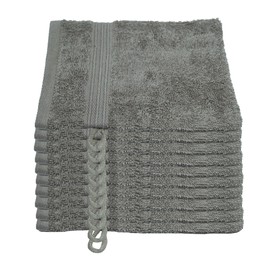 Julie Julsen Pack of 10 Face Cloths 23 Colours Available Soft and Absorbent 500gsm Öko Tex 15 x 21 cm Silver Grey
