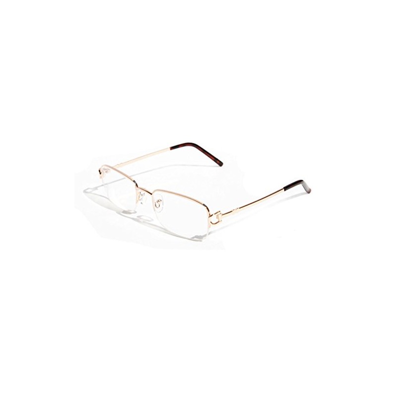 V.W.E. Rectangular Half Rim Metal Reading Glasses With Anti-reflective AR
