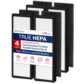 FLT4825 Filter B Replacement Compatible with GermGuardian AC4825, AC4300, AC4900, AC4850, AC4800 Series Air Purifiers HEPA + Carbon Pre-Filter Set by LifeSupplyUSA (4-Pack)