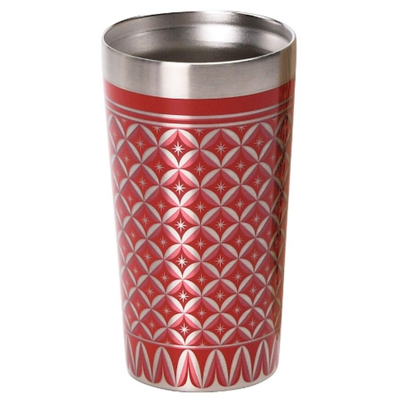 J-kitchens コップ ステンレス ペア 真空二層 タンブラー ペア 赤黒 木箱入 350ml