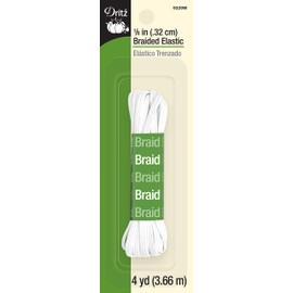 Dritz Braided Elastic 1/8'X4yd-White