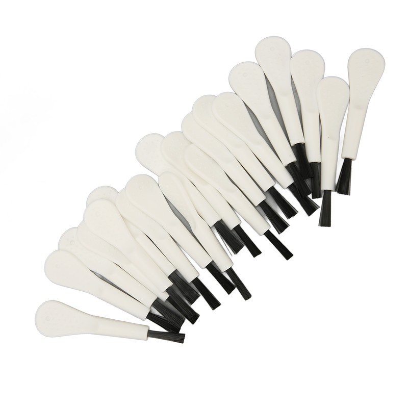 20pcs White Handle Black Hair Sound Aid Cleaning Brush Professional
