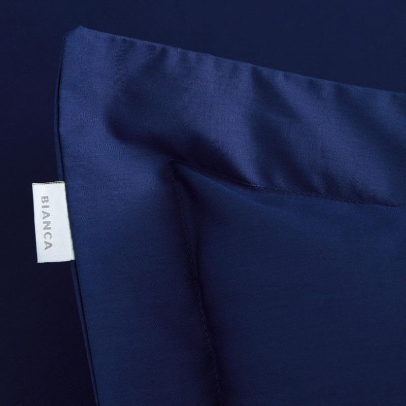 Bianca 200 Thread Count Cotton Percale Oxford Pillowcase Pair Navy