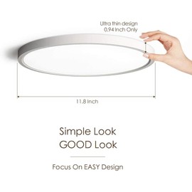 TALOYA 4 Pack of Flush Mount Ceiling Light 12 Inch (3000K/3500K/4000K/5000K/6500K), Super Slim Led Light Fixture for Closet Dining Room Garage Hallway Kitchen Laundry