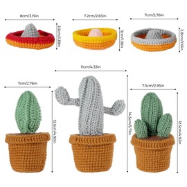 JasCherry Crochet Kit, Crochet Animal Kit for Beginners Adults, DIY Crochet Starter Gift with Step-by-Step Instruction Video, Soft Yarn, Knitting Crafts - Cactus
