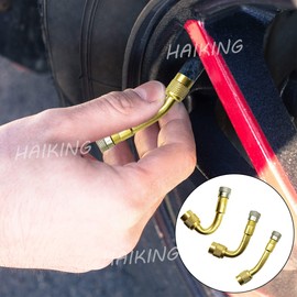 Valve Stem Extenders, 45 Degree 90 Degree 135 Degree Brass Air Tyre Valve Extension Adapter for Motorcycle, Scooter, Car, Bike, RV (Gold)