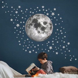 Sparkles & Stars Wall Decals - 500 Stars, Sparkle Decal, Kids Room & Nursery Wall Art, Grey Celestial Stickers