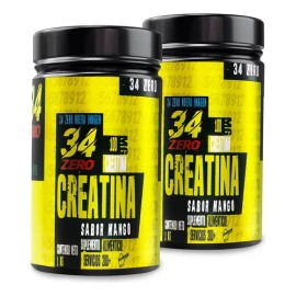 Suplemento Creatina Monohidratada 34 Zero 1 Kg C/u 2 Piezas Sabor Mango