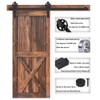 WINSOON 5-16FT Single Wood Sliding Barn Door Hardware Basic Black