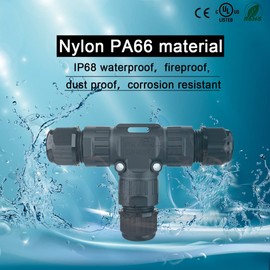 GXILEE Waterproof Cable Connectors 3 Way IP68 Waterproof Electrical Junction Box for Cables Ø 5-12 mm, UL Listed, Pack of 3, (3 way)