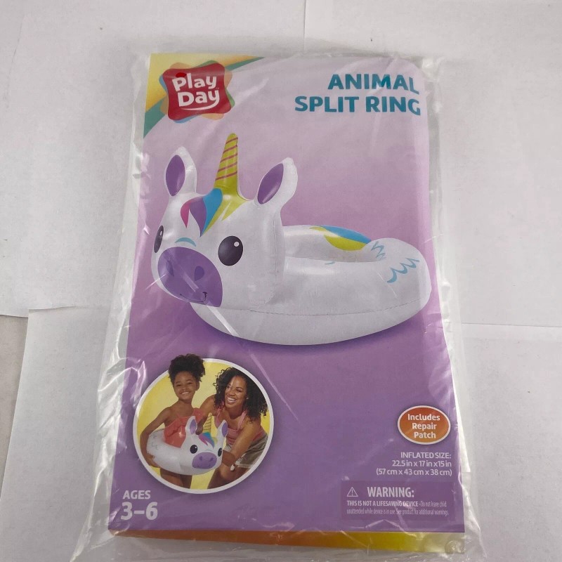 Play Day Pool Float Inflatable Split Ring Animal Unicorn Pegasus