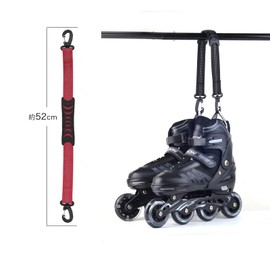 Inline Skate Strap, Inline Skate Band, 2-Way Transport, Shoe Hook, Inline Skate Carry Belt, Release Boot Case, Handbags and Backpacks, For Inline Skates, Roller Skate Boots, Compact Storage, Black, 1