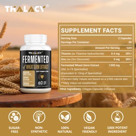 Spermidine Supplements 13mg - 1300mg Wheat Germ Extract Capsules Potent Formula with Higher Spermidine Content and Zinc for Healthy Aging, Daily Immune System and Cell Renewal, 120 Capsules