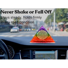 Car Dashboard Anti Slip Pyramid for Protection - Orgone Healing Crystal Car Dashboard Ornament Accesorios Para Carro De Mujer - Cool Car Accessories Chakra Protection Orgone Pyramid