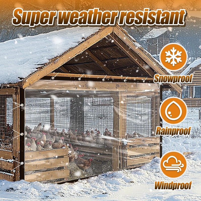 Thrseely 6.6x10Ft Chicken Coop Cover for Rain - Waterproof Durable