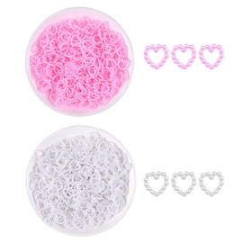 200 Pieces Of Heart-Shaped Pearls, Hollow Hearts, Nail Art Love Jewelry, Sprinkled Love Pearls, Diy Decorative Accessories, Suitable For Handicrafts And Party Decorations
