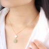 LOOYUUPEE Green Natural Jade Necklace, Four Leaf Clover Jade Pendant
