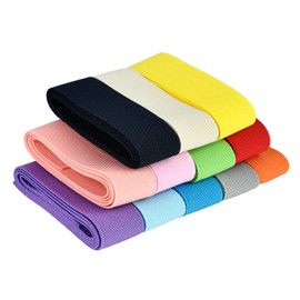 Benecreat Elastic Band, 12 Colours, 12 m, 30 mm Wide, Stretch Band for Sewing, Crafts, Hair Bobbles, Headbands